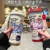 Termo de Pikachu y Gengar de Pokémon, Taza de Agua de Dibujos Animados de Aspecto Elegante con Popote, Botella de Agua Portátil para Estudiantes, Hombres y Mujeres