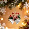 Decorações de Natal Sino Duplo de Chifre Enfeites para Pendurar na Janela Enfeites para Árvore de Natal Sino de Natal de 3,8 cm de Diâmetro