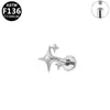 Pendientes de Titanio Elegantes Europeos y Americanos Transfronterizos Aleación de Titanio G23 Moda Grado Médico Joyería para Perforaciones Rosca Interna Zirconia Marquise