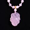 [zorro bebé] colgante de zorro de cristal rosa natural collar de zorro de cristal rosa hibisco colgante rosa de cristal rosa