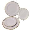 Pratos Descartáveis de Plástico Estilo Ocidental, Pratos de Formato Irregular, 10,2 polegadas 7,5 polegadas Conjunto de Talheres para Festa de Casamento Aniversário Atacado