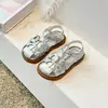 Sandalias Cerradas para Niña Verano Nuevo Estilo Sandalias de Princesa para Bebé Lazo de Moda Suela Suave Cómoda Zapatos para Niños Pequeños Modernos