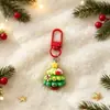 Lindo llavero de corona de Navidad de dibujos animados, amuleto de árbol de Navidad de resina para bolso, accesorio para mochila de estudiante, pequeño regalo festivo