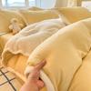 Veludo Leite Cashmere Conjunto de Quatro Peças Inverno Acolchoado Veludo Dupla Face Capa de Edredom Veludo Coral Conjunto de Três Peças Lençóis de Cama Inverno Forrado com Fleece