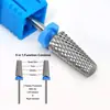 Cabeça de polimento de unha em liga de aço de tungstênio cinco em um com dentes cruzados para arte de unha, remoção de unha e modelagem de unha