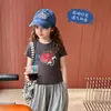 Camiseta de Verano 100% Algodón para Niñas, Top Trendy Infantil de Manga Corta con Lentejuelas Digitales, Camisa Casual de Alto Valor con Hombro Normal y Cuello Redondo
