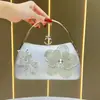 Nuevo bolso de mano de moda para mujer con diseño floral tachonado de diamantes, elegante bolso de noche, estiloso bolso tote y bolso cruzado/de hombro único
