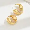 Pendientes Geométricos Europeos y Americanos Transfronterizos para Mujer, Diseño Versátil de Hebilla de Alta Gama, Pendientes Personalizados, Pendientes de Nicho para Mujer