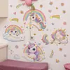 Tj16012 Pegatina de Pared Unicornio Soñador Arcoíris Dorado Foil Dormitorio Sala de Estar Habitación Infantil Decoración de Fondo Pegatina de Pared Autoadhesiva