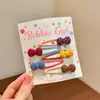 Pinzas para el pelo de niños de colores dulces, estilo japonés y coreano, con flores de dibujos animados de colores, pinzas para flequillo lateral para niñas y pasadores para bebés, accesorios para el pelo