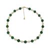 Collar de calcedonia verde natural rosa blanco perla verde redondo luz fuerte simple moda Joker collar outlet de fábrica