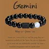 Amazon WISH Explosiones Calientes Pulsera Elástica de Doce Constelaciones Piedra Ojo de Tigre Ágata Pulsera de Cuentas de Color Mixto Tarjeta
