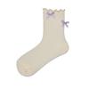 Calcetines de Algodón Puro para Mujer, Estilo Delgado de Verano con Lazo, Calcetines Holgados Estilo Japonés, Transpirables, Absorbentes de Sudor, Versátiles de Media Pantorrilla, Zhuji