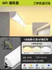 Caixa de cortina canaleta de luz triangular de canto de sobrepor com emissão de luz inclinada a 45 graus, sem necessidade de forro, perfil de alumínio fita de luz linear