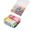 Hilo de coser hecho a mano de 36 colores en caja, hilo de cinta de color fijo, carrete de plástico, juego de hilo de coser de color fijo tamaño 400