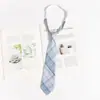 Corbata Azul Estilo Universitario jk Camisa Holgada Sin Golpes Accesorios Ropa Académica Rayada Japonesa Corbata de Lazo Mano Femenina Golpea Masculino dk