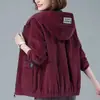 Nueva Chaqueta de Pana Otoño e Invierno 2026 para Mujer, Talla Grande Casual, Corte Holgado, Adelgazante, Estilo Madre de Moda, Chaqueta Elegante