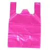 Saco Plástico Transparente Rosa Espessado, Saco para Comida para Levar, Saco para Embalagem Comercial, Sacola de Sacola Rosa, Bolsa de Mão Conveniente