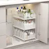 Estante de almacenamiento de múltiples niveles extraíble debajo del mueble de baño y el lavabo