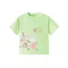 Camiseta de Manga Corta de Primavera/Verano para Niña de 26 Años, Transfronteriza, con Bordado de Conejo de Dibujos Animados, Cuello Redondo, Parte Superior para Niña, En Stock al por Mayor