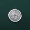 Pingente Deus da Riqueza Prata Pura S999 Moeda de Prata Estilo Étnico de Xizang Ornamento Pendurado Artesanal DIY Corda Trançada com Contas Acessórios de Joias