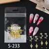 Belleza Total Transfronterizo Nuevo Joyería para Uñas Estéreo Metal Dorado Rosa Estrella de 6 Puntas Joyería de Bola de Acero