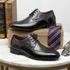 Bestseller de Amazon Transfronterizo Punta Fina Formal de Negocios Estilo Británico Transpirables con Cordones Zapatos de Cuero Zapatos de Cuero de Bloque de Color para Hombre - 27031