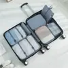 Conjunto de Bolsas de Armazenamento de Sete Peças para Viagem, Organizador de Roupas, Bolsa de Armazenamento Portátil de Grande Capacidade para Organização de Bagagem