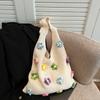 Bolso de hombro de punto estilo coreano, informal, estilo Mori, sencillo, retro, hueco, para mujer, tipo chaleco, bolso de mano a la moda, bolso que combina con todo.