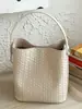 Bolsa de Mão Tipo Balde Trançada Shuai Mi Jia para Mulheres, Novo Modelo Verão 2026, Alto Valor Estético, Bolsa Simples Casual para Ombro para o Dia a Dia