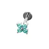 Estilo minimalista flor de circón microincrustada piercing delicado para cartílago de la oreja F136 varilla de aleación de titanio con rosca interna pendiente para piercing de cartílago