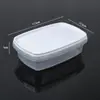 Caja de almacenamiento de plástico desechable para alimentos congelados listos para comer, 350 ml, transparente, sellada, a prueba de fugas, con diseño antirrobo