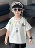 Camiseta de Manga Corta para Niños 2026 Nuevo Atuendo de Verano Fresco y Elegante para Niños Camiseta de Media Manga Top de Verano para Bebé Camiseta de Marca de Moda
