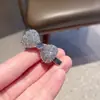 Presilha de Bico de Pato Rosa de Cristal Exquisita e Compacta para Franja, Mini Grampo de Cabelo de Alta Qualidade, Presilha Lateral de Bico de Pato