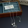 Estilo Idéntico de Bloggera Ins Coreana Fresco Corazón de Melocotón Pequeño Collar de Plata Personalizado con Cadena Corazón de Cristal Collar Colorido Moderno