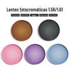 Lente antiembaçante que muda de cor 1.56 base 1.67 lente cinza miopia MR-8 película anti-azul cinza chá em pó azul roxo