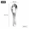 Cuchara de fondo plano de acero inoxidable 304 transfronteriza en stock, cuchara de estilo chino para comedores escolares, restaurantes, comedor infantil y uso doméstico
