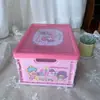 Desenho Japonês Melody Kurome Caixa de Armazenamento de Cosméticos Dobrável Caixa de Armazenamento de Mesa Plástica à Prova de Poeira com Tampa