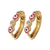 Pendientes de Ojo Maligno Chapados en Oro Real de Cobre de 18 Quilates con Micro Circonio Moda Venta Caliente Sentido de Diseño de Nicho Especial Transfronterizo