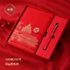 Suministro de cajas de regalo culturales chinas de moda, cuadernos con estampado dorado de arquitectura antigua, cuadernos de regalo para negocios