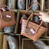 Nueva Cesta de Mimbre de Bambú y Ratán Negra de Cuero Estilo Chino con Bordado de Peluche Kt, Bolso de Mano, Hombro, para Verduras, Bolso Tote para Viajero