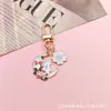 Chaveiro Coelho da Lua Fofo Liga Meninas Flor Rosa Desenho Animado Criativo Pingente Requintado Bolsa Pequeno Pingente