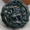 Pendente de Jade Verde Escuro Natural para Atacado, Dragão do Zodíaco, Pingente de Flor de Pedra Medicinal, Pedra Serpentina, Cavalo do Zodíaco, Bagua
