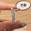 Anel Escovado Estilo Similar do Xiaohongshu para Mulheres Ins, Nicho Elegante, Anel de Casal Simples e de Aparência Sofisticada Cravejado de Diamantes para Meninas