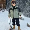 Ropa de Invierno para Niños Ropa Trendy Genial Estilo Callejero Chaqueta de Algodón con Felpa Ropa para Bebé Niño Invierno Engrosada Cálida Ropa de Algodón Ropa de Abrigo