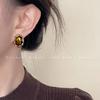Aretes redondos geométricos de estilo retro de lujo ligero para mujer, elegantes de estilo francés, de alta gama, de nicho, modernos, de estilo mid-century