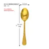 Aço Inoxidável Padrão Diamante Dourado Colher de Café Colher de Mexer Colher de Bolo para Casa Restaurante Colher de Mel Colher Dourada Colher