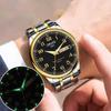 Reloj Redondo Luminoso Pointor Calendario Europeo y Americano Movimiento Automático Mecánico Luminoso Resistente al Agua Calendario No Mecánico Reloj para Hombre