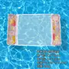 Nova boia inflável de PVC grossa para piscina, com listras transparentes, de duas câmaras, para entretenimento aquático, para uma pessoa, rede inflável