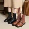 Botines Cortos para Mujer 2026 Nuevo Estilo Primavera y Otoño Estilo Británico Mocasines Tipo Calcetín Planos Elásticos Ajustados Botas Martin